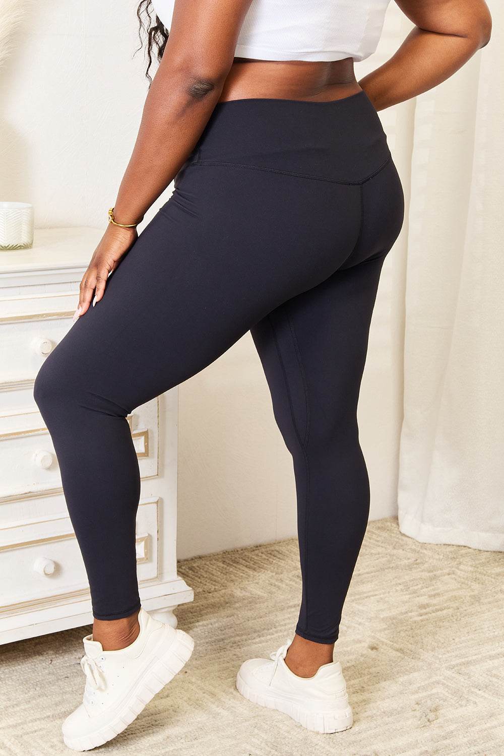 Double Take Wide Waistband Sports Leggings - Hovatok