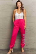 Simply Love Full Size PINK Graphic Sweatpants - Hovatok