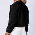 Long Sleeve Collared Neck Sherpa Jacket - Hovatok