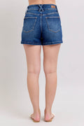 Judy Blue Full Size Double Button Waistband Denim Shorts Plus Size - Hovatok