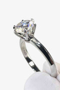 Adored 925 Sterling Silver 3 Carat Moissanite 6-Prong Ring - Hovatok