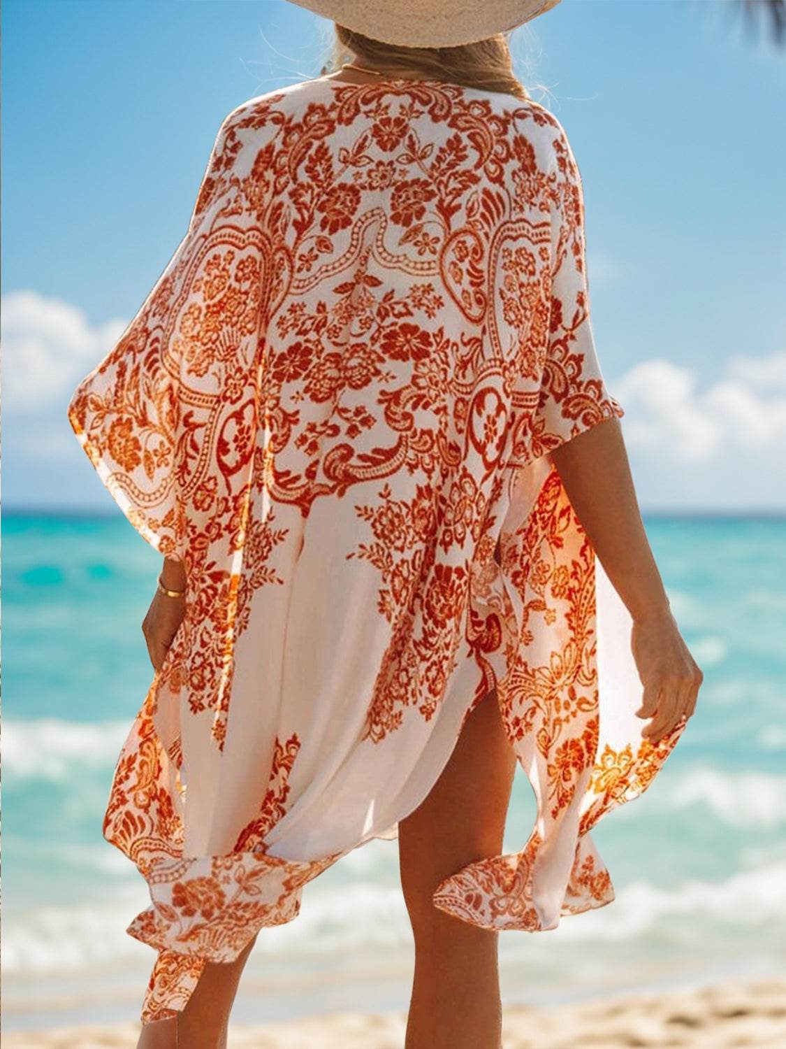 Lovelet Printed Open Front Cover-Up - Hovatok