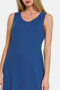 Zenana Scoop Neck Wide Strap Tank Dress - Hovatok