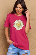 Simply Love Full Size FLOWER Graphic Cotton Tee - Hovatok