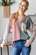 Heimish Color Block Exposed Seam Ribbed T-Shirt - Hovatok