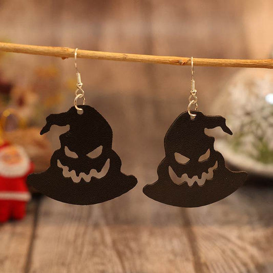 PU Leather Hat Shape Earrings - Hovatok