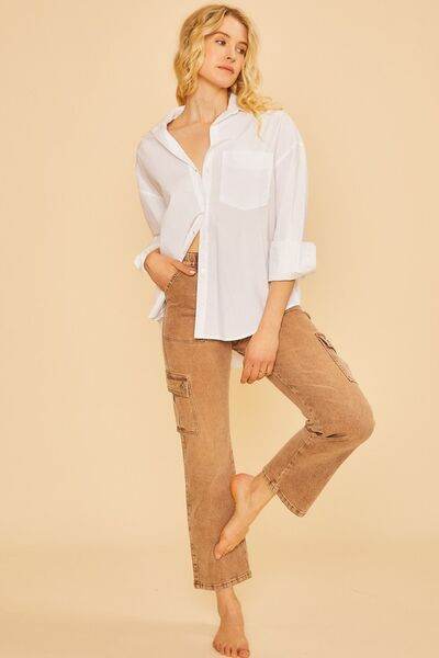 Annie Wear Straight Leg Jeans with Cargo Pockets - Hovatok