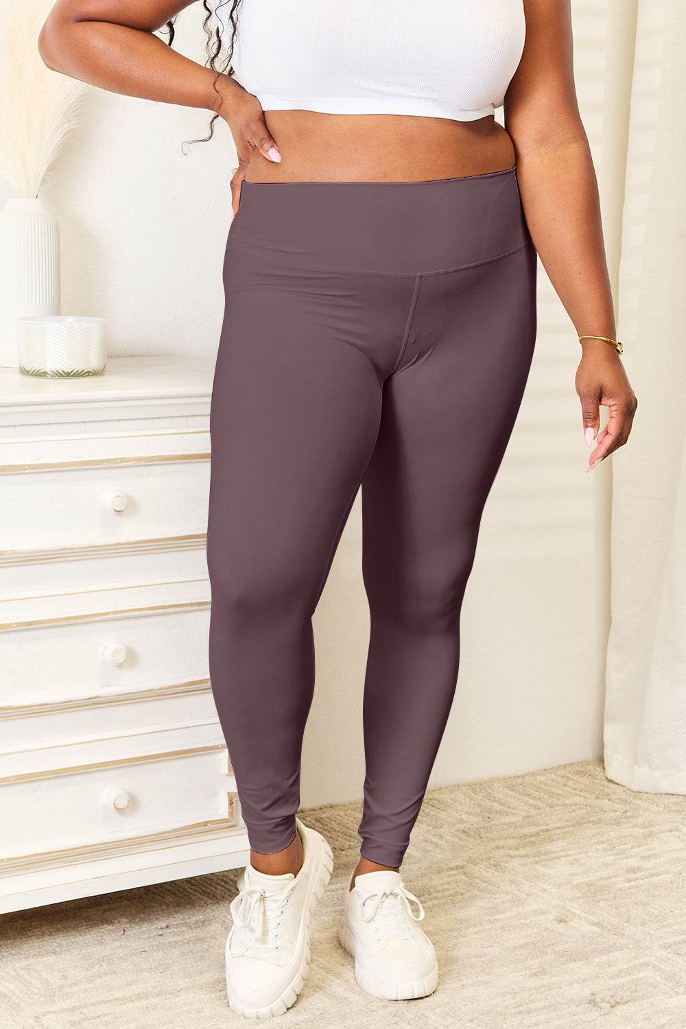 Double Take Wide Waistband Sports Leggings - Hovatok