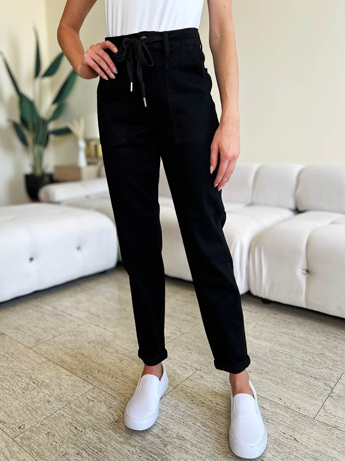 Judy Blue Full Size High Waist Double Roll Cuff Jeans - Hovatok