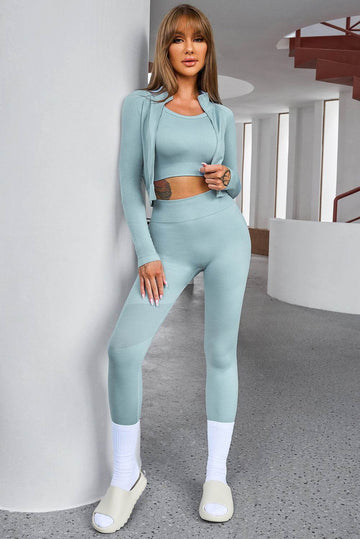 Tank Cropped Active Top and Pants Set - Hovatok