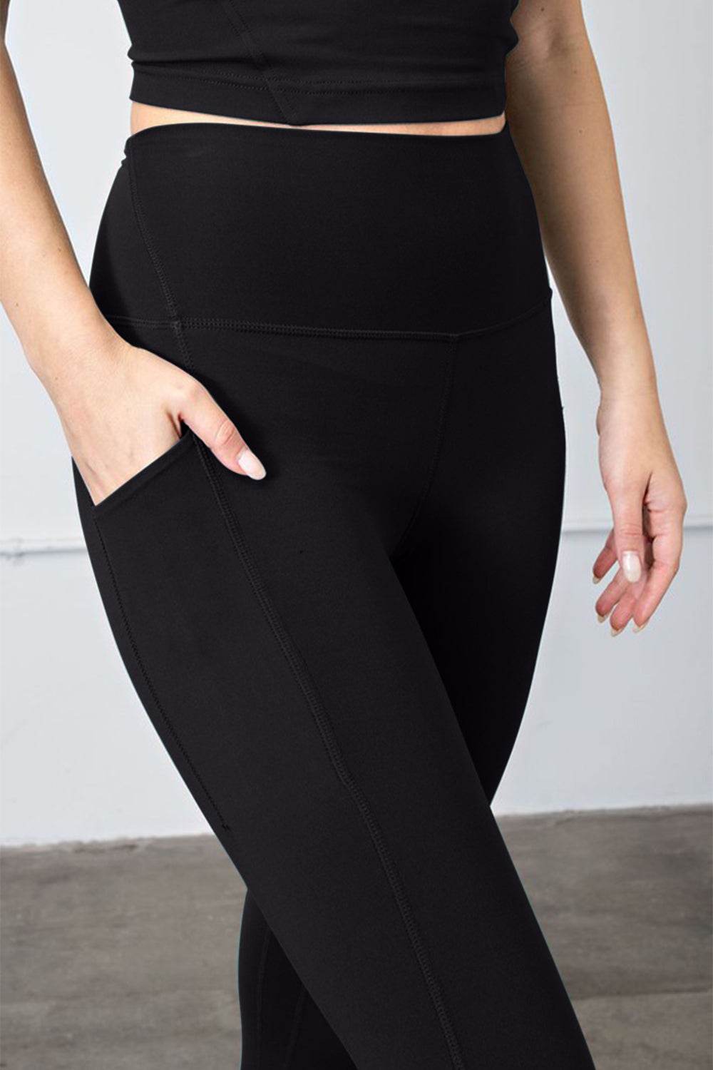 Faith Apparel High Waist Wide Waistband Leggings - Hovatok