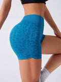 Ruched Leopard High Waist Active Shorts - Hovatok