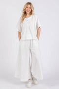 Ces Femme Half Button Half Sleeve Top and Pants Set - Hovatok