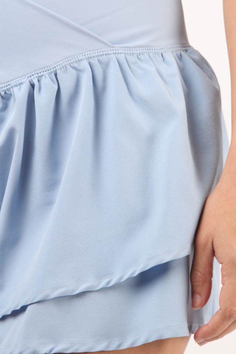 VERY J V-Shaped High Waist Layered Active Shorts - Hovatok