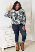 Heimish Full Size Zebra Print Sweater - Hovatok
