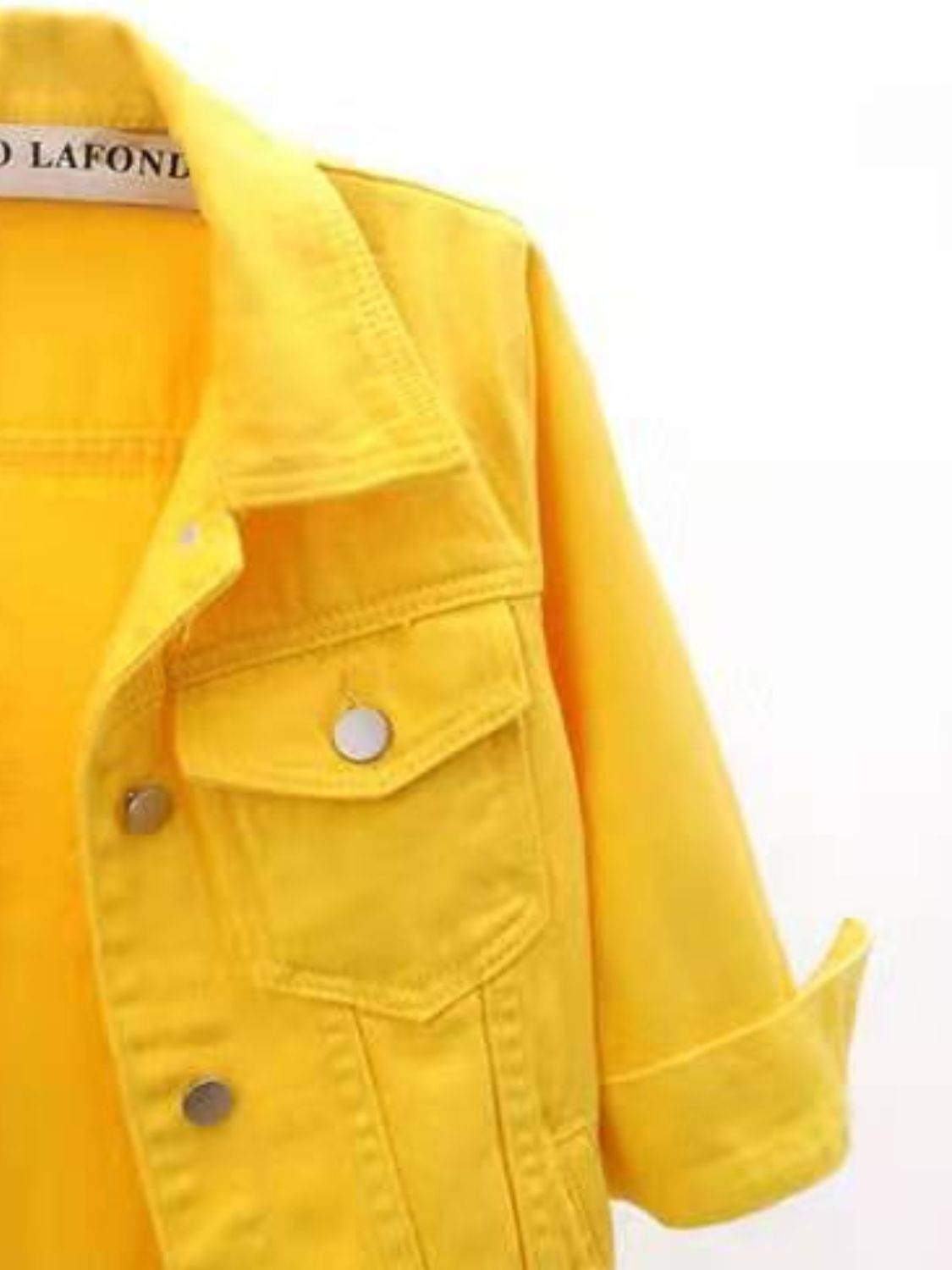 Full Size Cropped Denim Jacket Plus Size - Hovatok