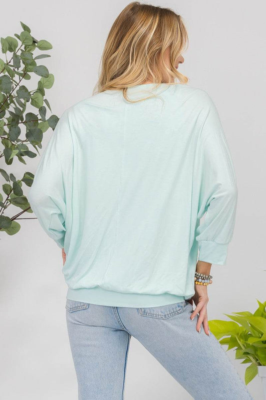 Celeste Full Size Floral Round Neck Top with Two Layer Detail - Hovatok