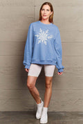 Simply Love Full Size Snowflake Graphic Sweatshirt - Hovatok