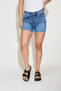 Judy Blue Full Size High Waist Slim Denim Shorts - Hovatok
