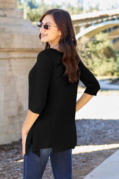 Basic Bae Full Size Round Neck Pocketed T-Shirt - Hovatok