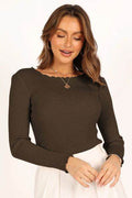 Lettuce Edge Round Neck Long Sleeve T-Shirt - Hovatok