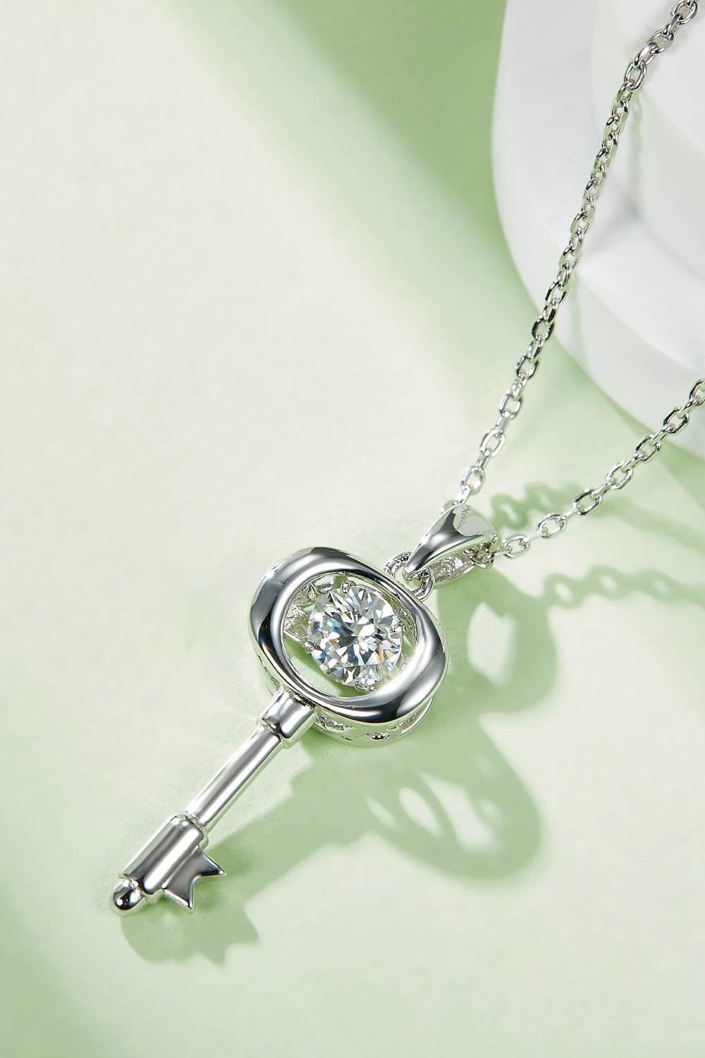 Adored Moissanite Key Pendant Necklace - Hovatok