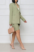 Long Sleeve Blazer and Shorts Set - Hovatok