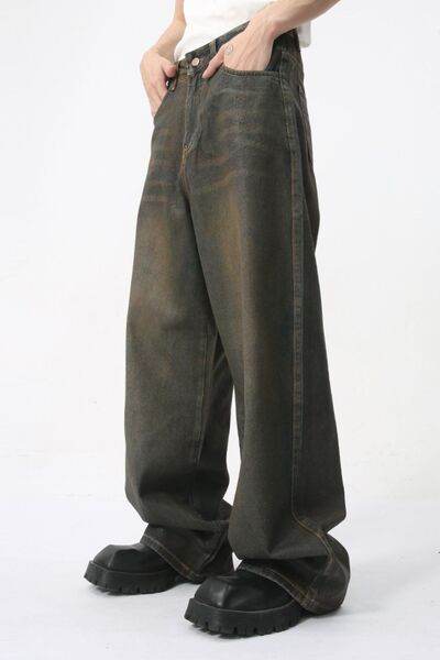 Wide Leg Men's Jeans with Pockets - Hovatok