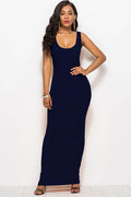 Scoop Neck Wide Strap Maxi Dress - Hovatok