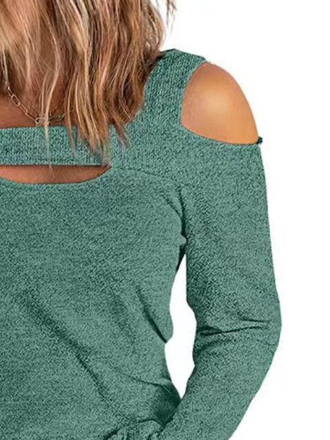 Full Size Cutout Cold Shoulder Blouse - Hovatok