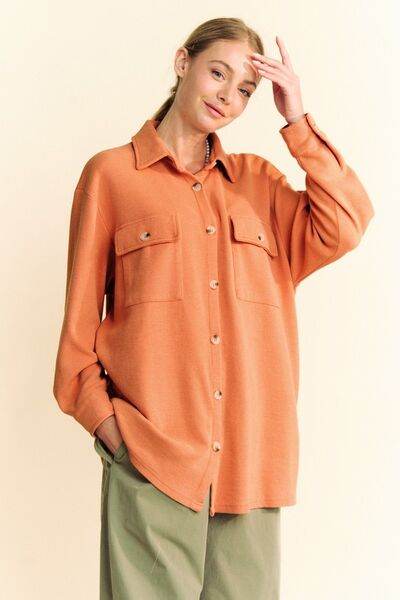 Davi & Dani Waffle-Knit Button Down Shirt - Hovatok