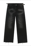 Raw Hem Straight Leg Jeans - Hovatok