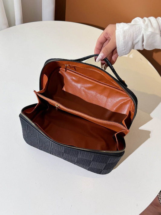 Texture PU Leather Cosmetic Bag - Hovatok