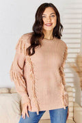 And The Why Tassel Detail Long Sleeve Sweater - Hovatok
