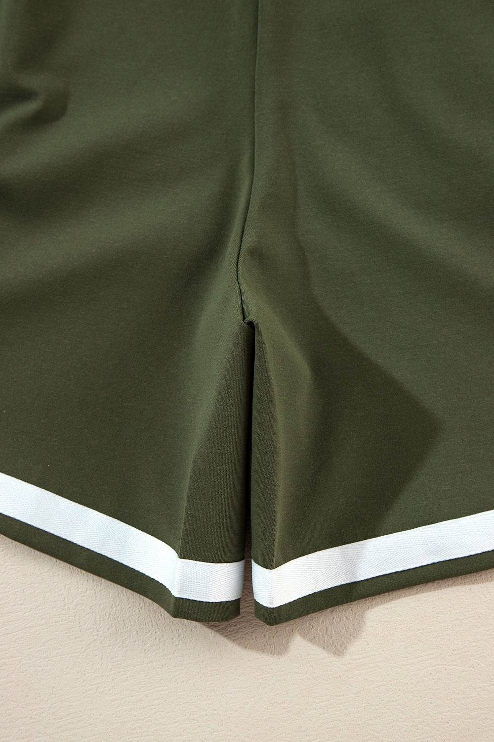 Contrast Trim Tee and Shorts Set - Hovatok