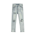 Pocketed Distressed Jeans with Side Zip - Hovatok