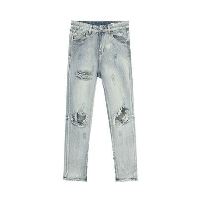 Pocketed Distressed Jeans with Side Zip - Hovatok