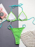 Ribbed Halter Neck Two-Piece Bikini Set - Hovatok
