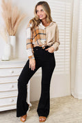 Perfee Plaid Print Dropped Shoulder Shirt - Hovatok