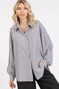 Mittoshop Button Down Striped Long Sleeve Shirt - Hovatok