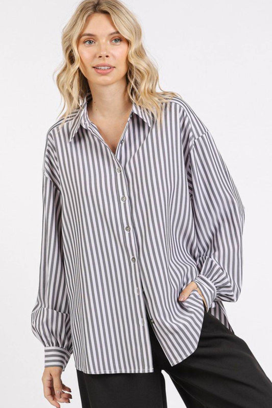 Mittoshop Button Down Striped Long Sleeve Shirt - Hovatok