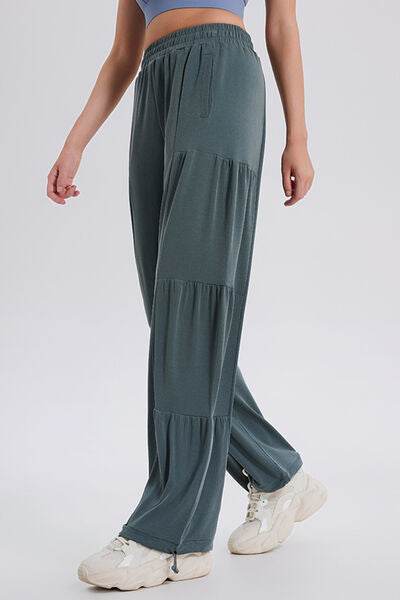 Basic Bae Drawstring Elastic Waist Ruched Joggers - Hovatok