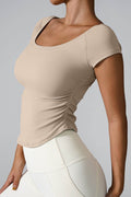 Round Neck Short Sleeve Active T-Shirt - Hovatok