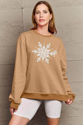 Simply Love Full Size Snowflake Graphic Sweatshirt - Hovatok