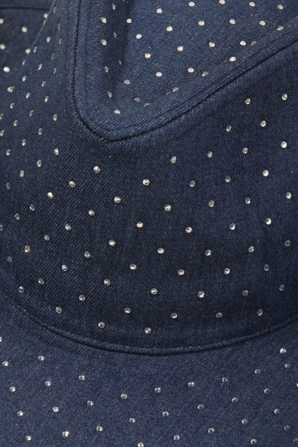 Fame Rhinestone Wide Brim Denim Hat - Hovatok