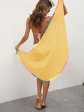 Rainbow Pompom Trim Swim Skirt - Hovatok