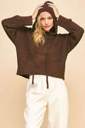 Davi & Dani Drop Shoulder Long Sleeve Hooded Sweater - Hovatok