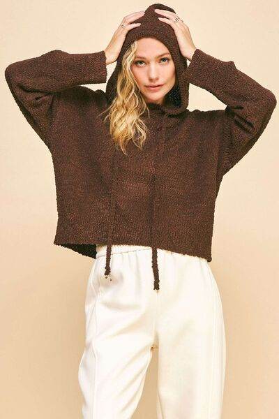 Davi & Dani Drop Shoulder Long Sleeve Hooded Sweater - Hovatok