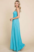Culture Code Full Size Smocked Cami Maxi Dress with Pockets - Hovatok