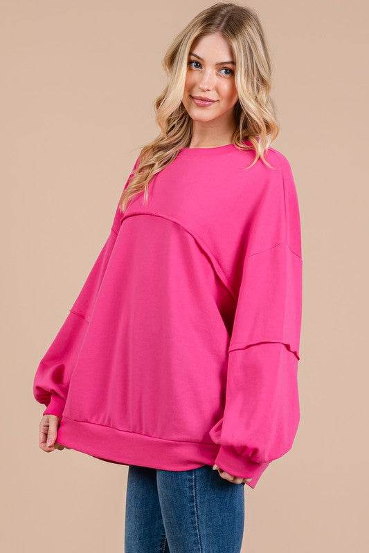 Ces Femme Exposed Seam Long Sleeve Sweatshirt - Hovatok